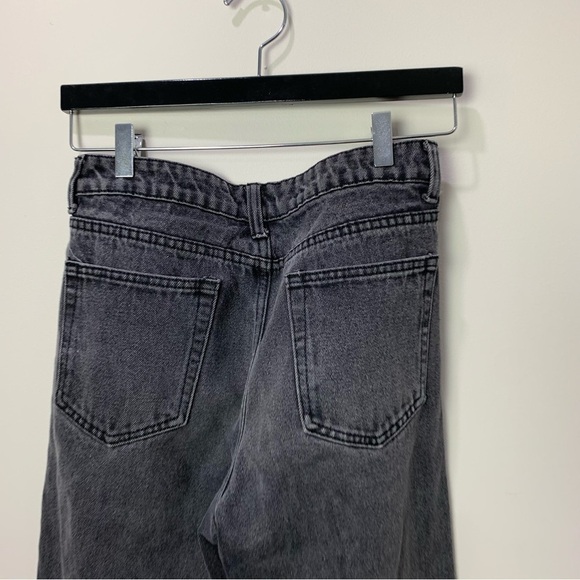 [Nasty Gal] Black Washed Denim High Rise Straight Leg Mom Jeans - Picture 7 of 8